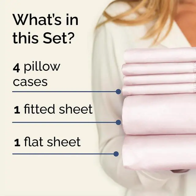 Alt view image 2 of 7 - Cal King 6 Piece Sheet Set - Comfy Breathable & Cooling - Soft Hotel Luxury Bedding Set with 8-16 Inch Deep Pockets - 1 Flat & 1 Fitted Sheet & 4 Pillowcases - Wrinkle Free & Easy Care - Lavender Pink
