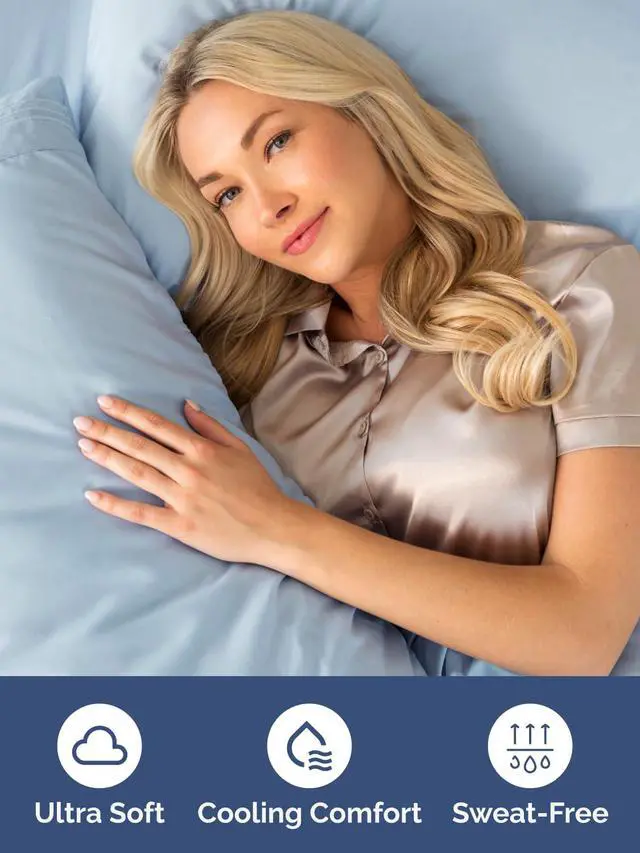 Alt view image 3 of 7 - Extra Deep Twin XL Fitted Sheet - College Dorm Bed Single Fitted Sheet Only w/Extra Deep Pockets - Ultra-Soft & Breathable - Easily Fits 18 to 24 inch Mattress - Wrinkle & Fade Resistant - Sky Blue