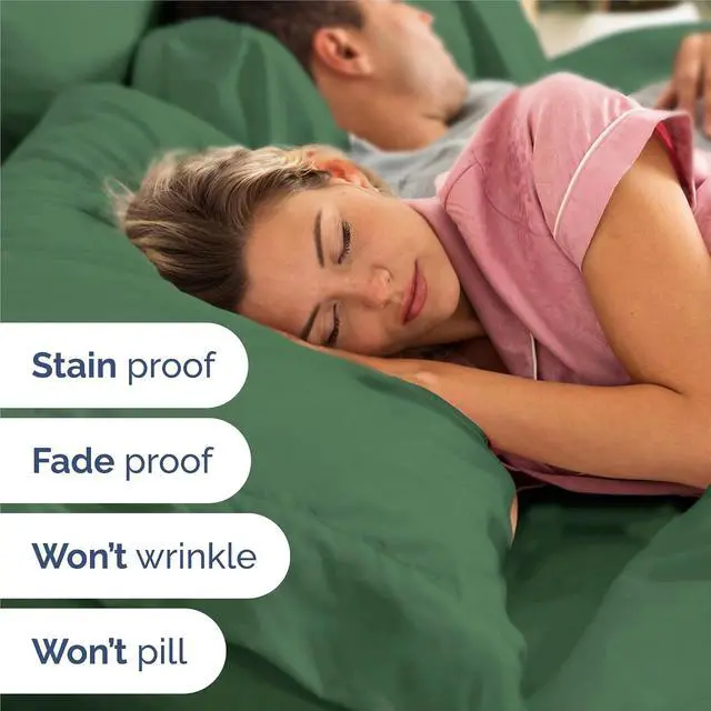 Alt view image 5 of 7 - Split King 7 Piece Sheet Set - Comfy Breathable & Cooling - Ultra Soft Hotel Luxury Bedding Set w/ 8-16 Inch Deep Pockets - 1 Flat & 2 Fitted Sheet & 4 Pillowcases - Wrinkle Free & Easy Care - Emerald