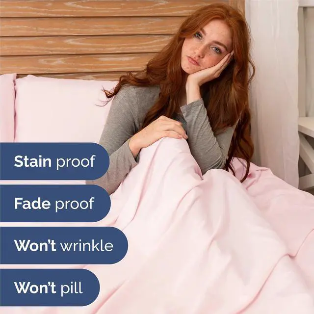 Alt view image 5 of 7 - Split King 7 Piece Sheet Set - Comfy Breathable & Cooling - Soft Hotel Luxury Bedding Set w/ 8-16 Inch Deep Pockets - 1 Flat & 2 Fitted Sheet & 4 Pillowcases - Wrinkle Free & Easy Care - Lavender Pink