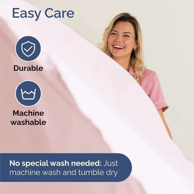 Alt view image 6 of 7 - Split King 7 Piece Sheet Set - Comfy Breathable & Cooling - Soft Hotel Luxury Bedding Set w/ 8-16 Inch Deep Pockets - 1 Flat & 2 Fitted Sheet & 4 Pillowcases - Wrinkle Free & Easy Care - Lavender Pink