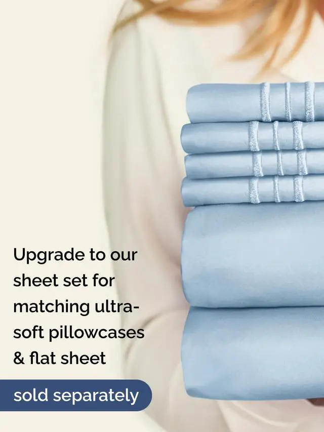 Alt view image 7 of 7 - Extra Deep Twin XL Fitted Sheet - College Dorm Bed Single Fitted Sheet Only w/Extra Deep Pockets - Ultra-Soft & Breathable - Easily Fits 18 to 24 inch Mattress - Wrinkle & Fade Resistant - Sky Blue
