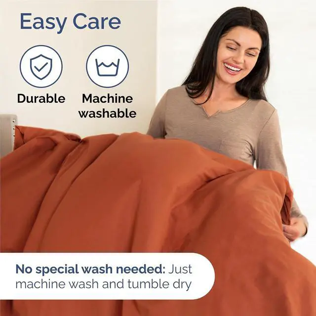 Alt view image 6 of 7 - Full 6 Piece Sheet Set - Comfy Breathable & Cooling - Ultra-Soft Hotel Luxury Bedding Set with 8-16 Inch Deep Pockets - 1 Flat & 1 Fitted Sheet & 4 Pillowcases - Wrinkle Free & Easy Care - Terracotta