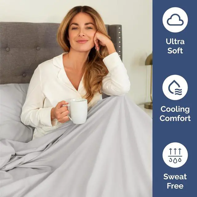 Alt view image 4 of 7 - Queen 6 Piece Sheet Set - Comfy Breathable & Cooling - Ultra-Soft Hotel Luxury Bedding Set w/ 8-16 Inch Deep Pockets - 1 Flat & 1 Fitted Sheet & 4 Pillowcases - Wrinkle Free & Easy Care - French Grey