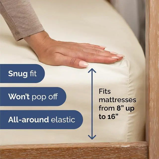 Alt view image 3 of 7 - Cal King 6 Piece Sheet Set - Comfy Breathable & Cooling - Ultra Soft Hotel Luxury Bedding Set w/ 8-16 Inch Deep Pockets - 1 Flat & 1 Fitted Sheet & 4 Pillowcases - Wrinkle Free & Easy Care - Off White