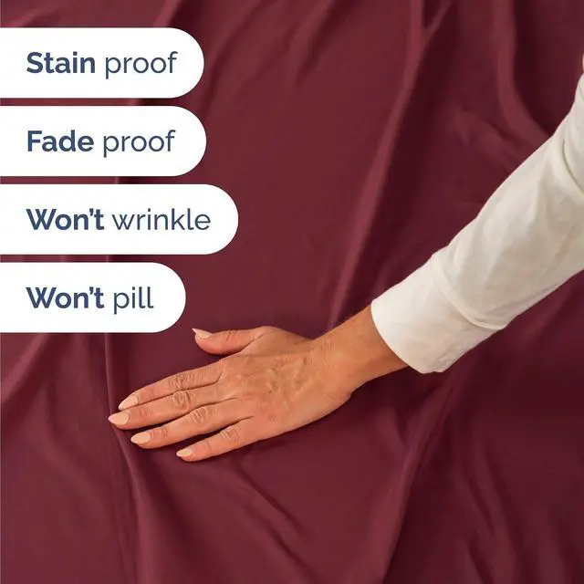 Alt view image 5 of 7 - Cal King 6 Piece Sheet Set - Comfy Breathable & Cooling - Ultra-Soft Hotel Luxury Bedding Set w/ 8-16 Inch Deep Pockets - 1 Flat & 1 Fitted Sheet & 4 Pillowcases - Wrinkle Free & Easy Care - Burgundy