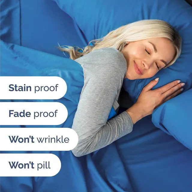 Alt view image 5 of 7 - Queen 6 Piece Sheet Set - Comfy Breathable & Cooling - Ultra-Soft Hotel Luxury Bedding Set w/ 8-16 Inch Deep Pockets - 1 Flat & 1 Fitted Sheet & 4 Pillowcases - Wrinkle Free & Easy Care - Royal Blue