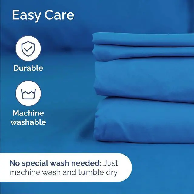 Alt view image 6 of 7 - Queen 6 Piece Sheet Set - Comfy Breathable & Cooling - Ultra-Soft Hotel Luxury Bedding Set w/ 8-16 Inch Deep Pockets - 1 Flat & 1 Fitted Sheet & 4 Pillowcases - Wrinkle Free & Easy Care - Royal Blue