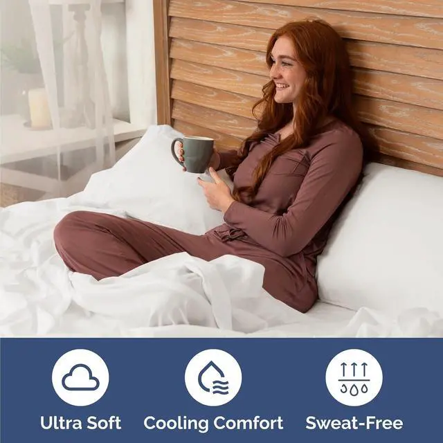 Alt view image 4 of 7 - Full 6 Piece Sheet Set - Comfy Breathable & Cooling - Ultra Soft Hotel Luxury Bedding Set w/ 8-16 Inch Deep Pockets - 1 Flat & 1 Fitted Sheet & 4 Pillowcases - Wrinkle Free & Easy Care - Antique White