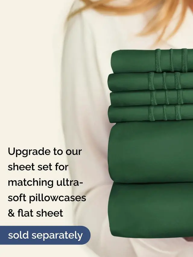 Alt view image 7 of 7 - Extra Deep Twin Fitted Sheet - Hotel Luxury Single Fitted Sheet Only - Easily Fits 18 inch to 24 inch Mattress - Ultra Soft, Wrinkle Free with Extra Deep Pockets - Breathable & Comfy - Emerald Green