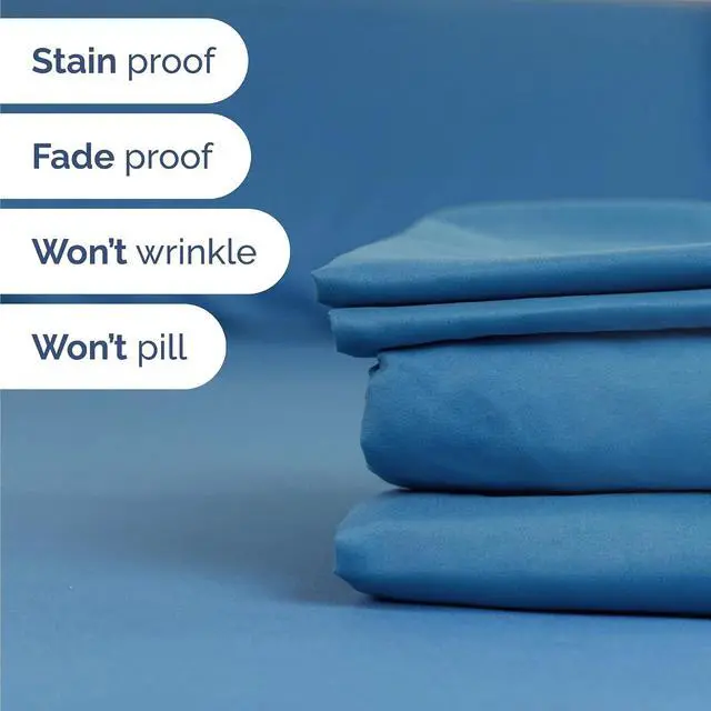 Alt view image 5 of 7 - Queen 6 Piece Sheet Set - Comfy Breathable & Cooling - Ultra-Soft Hotel Luxury Bedding Set w/ 8-16 Inch Deep Pockets - 1 Flat & 1 Fitted Sheet & 4 Pillowcases - Wrinkle Free & Easy Care - Denim Blue