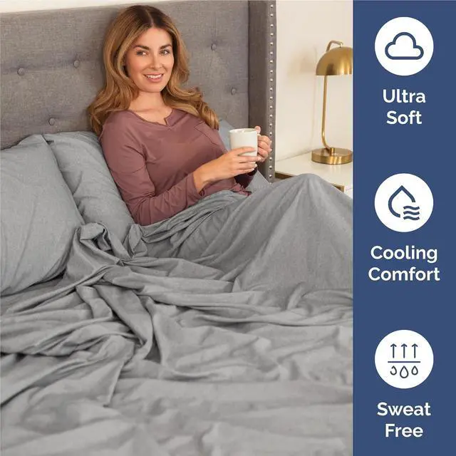 Alt view image 4 of 7 - Full 6 Piece Sheet Set - Comfy Breathable & Cooling - Soft Hotel Luxury Bedding Set with 8-16 Inch Deep Pockets - 1 Flat & 1 Fitted Sheet & 4 Pillowcases - Wrinkle Free & Easy Care - Heathered Grey