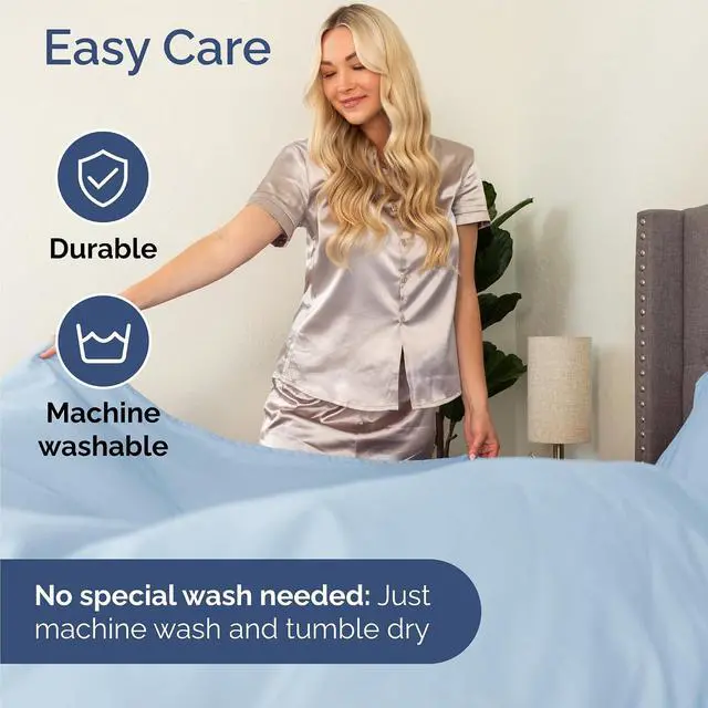 Alt view image 6 of 7 - King 6 Piece Sheet Set - Comfy Breathable & Cooling - Ultra Soft Hotel Luxury Bedding Set w/ 8-16 Inch Deep Pockets - 1 Flat & 1 Fitted Sheet & 4 Pillowcases - Wrinkle Free and Easy Care - Sky Blue