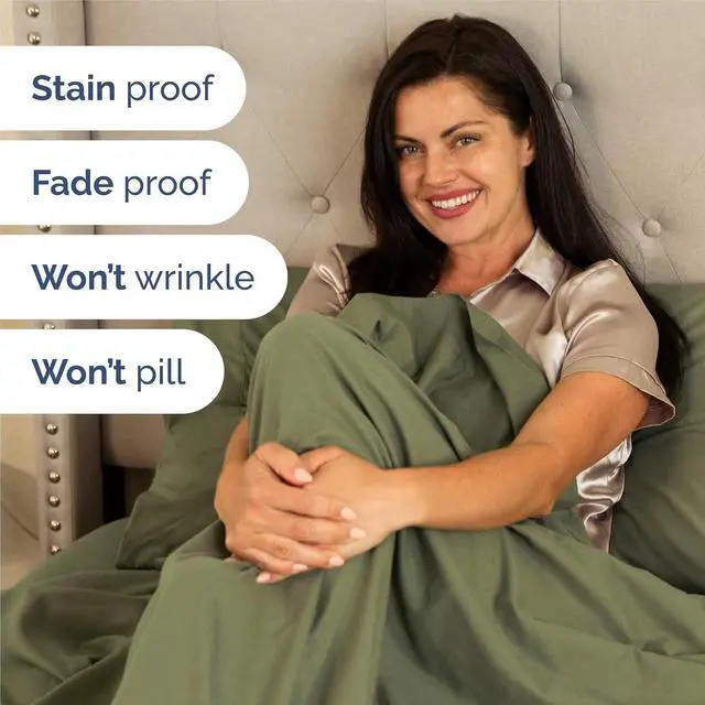 Alt view image 5 of 7 - King 6 Piece Sheet Set - Comfy Breathable & Cooling - Ultra-Soft Hotel Luxury Bedding Set with 8-16 Inch Deep Pockets - 1 Flat & 1 Fitted Sheet & 4 Pillowcases - Wrinkle Free & Easy Care - Sage Green
