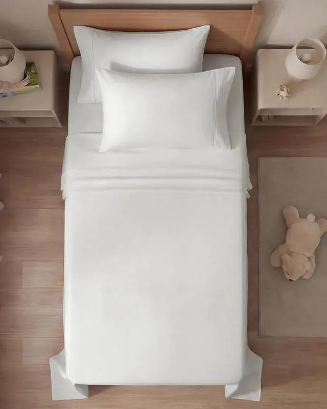 Alt view image 7 of 7 - Twin 4 Piece Sheet Set - Comfy Breathable & Cooling - Ultra Soft Hotel Luxury Bedding Set w/ 8-16 Inch Deep Pockets - 1 Flat & 1 Fitted Sheet & 2 Pillowcases - Wrinkle Free & Easy Care - Antique White