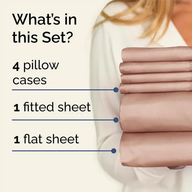 Alt view image 2 of 7 - King 6 Piece Sheet Set - Comfy Breathable & Cooling - Ultra Soft Hotel Luxury Bedding Set with 8-16 Inch Deep Pockets - 1 Flat & 1 Fitted Sheet & 4 Pillowcases - Cozy, Wrinkle Free & Easy Care - Mauve
