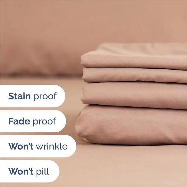 Alt view image 5 of 7 - King 6 Piece Sheet Set - Comfy Breathable & Cooling - Ultra Soft Hotel Luxury Bedding Set with 8-16 Inch Deep Pockets - 1 Flat & 1 Fitted Sheet & 4 Pillowcases - Cozy, Wrinkle Free & Easy Care - Mauve