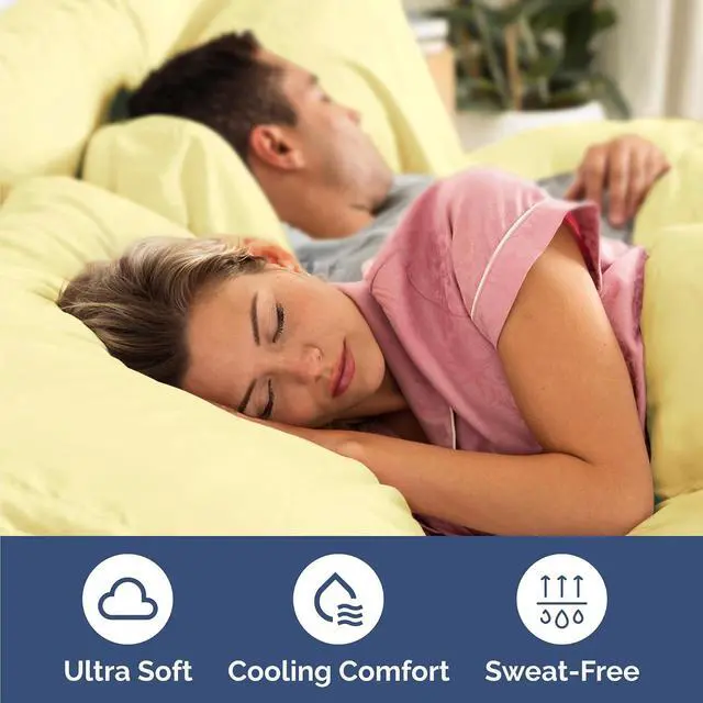 Alt view image 4 of 7 - Queen 6 Piece Sheet Set - Comfy Breathable & Cooling - Ultra Soft Hotel Luxury Bedding Set w/ 8-16 Inch Deep Pockets - 1 Flat & 1 Fitted Sheet & 4 Pillowcases - Cozy, Wrinkle Free & Easy Care - Yellow