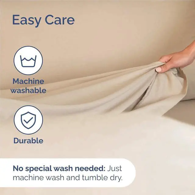 Alt view image 6 of 7 - Full 6 Piece Sheet Set - Comfy Breathable & Cooling - Ultra Soft Hotel Luxury Bedding Set with 8-16 Inch Deep Pockets - 1 Flat & 1 Fitted Sheet & 4 Pillowcases - Cozy, Wrinkle Free & Easy Care - Cream