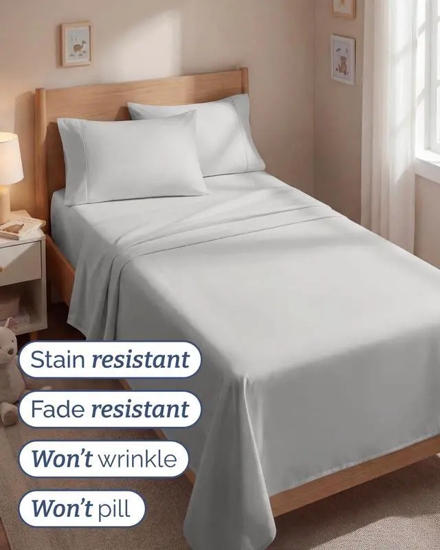 Alt view image 5 of 7 - Twin 4 Piece Sheet Set - Comfy Breathable & Cooling - Ultra-Soft Hotel Luxury Bedding Set w/ 8-16 Inch Deep Pockets - 1 Flat & 1 Fitted Sheet & 2 Pillowcases - Wrinkle Free & Easy Care - French Grey