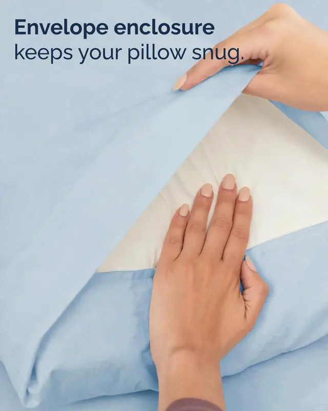 Alt view image 7 of 7 - Twin XL 4 Piece Sheet Set - Comfy Breathable & Cooling - Ultra-Soft Hotel Luxury Bedding Set w/ 8-16 Inch Deep Pockets - 1 Flat & 1 Fitted Sheet & 2 Pillowcases - Wrinkle Free & Easy Care - Sky Blue