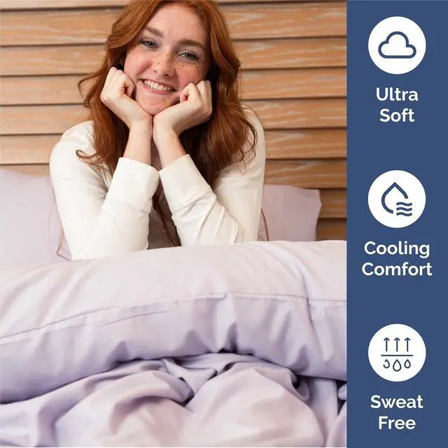 Alt view image 4 of 7 - King 6 Piece Sheet Set - Comfy Breathable & Cooling - Soft Hotel Luxury Bedding Set with 8-16 Inch Deep Pockets - 1 Flat & 1 Fitted Sheet & 4 Pillowcases - Wrinkle Free & Easy Care - Light Lavender