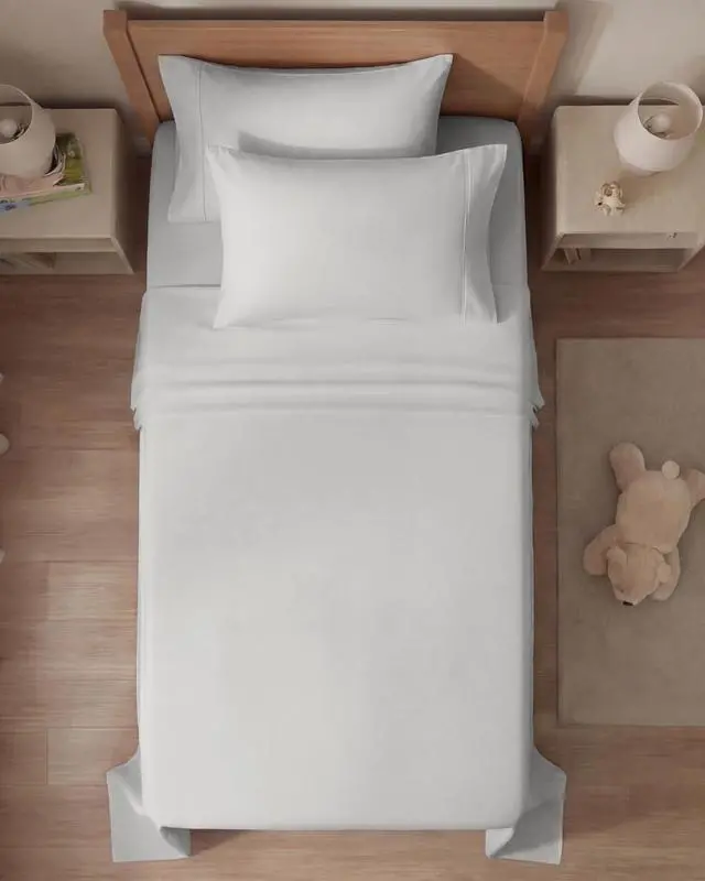 Alt view image 7 of 7 - Twin 4 Piece Sheet Set - Comfy Breathable & Cooling - Ultra-Soft Hotel Luxury Bedding Set w/ 8-16 Inch Deep Pockets - 1 Flat & 1 Fitted Sheet & 2 Pillowcases - Wrinkle Free & Easy Care - French Grey