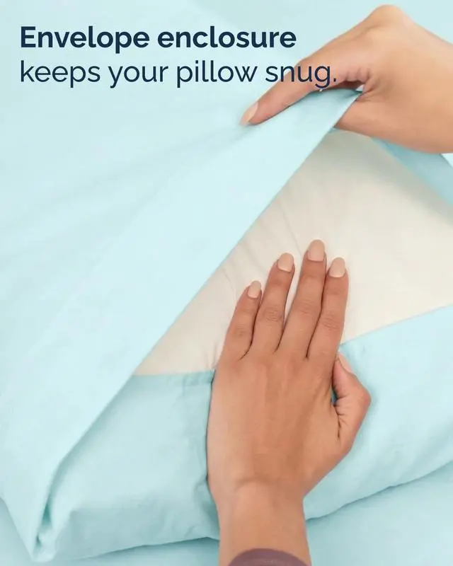 Alt view image 7 of 7 - Twin XL 4 Piece Sheet Set - Comfy Breathable & Cooling - Ultra-Soft Hotel Luxury Bedding Set w/ 8-16 Inch Deep Pockets - 1 Flat & 1 Fitted Sheet & 2 Pillowcases - Wrinkle Free & Easy Care - Spa Blue