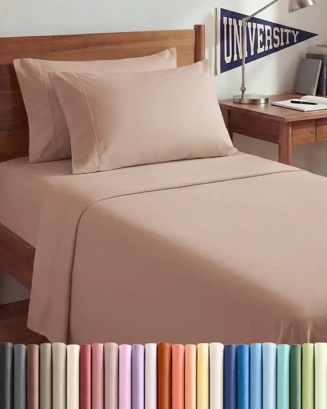 Main image of Twin XL 4 Piece Sheet Set - Comfy Breathable & Cooling - Ultra Soft Hotel Luxury Bedding Set w/ 8-16 Inch Deep Pockets - 1 Flat & 1 Fitted Sheet & 2 Pillowcases - Wrinkle Free and Easy Care - Mauve