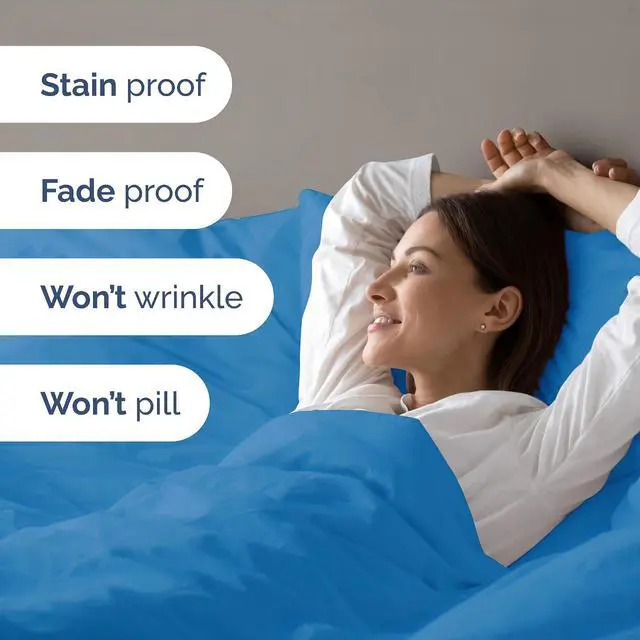 Alt view image 5 of 7 - Duvet Cover Queen Size Set - Extra Soft Queen Duvet Cover 90" x 90" with 2 Pillow Shams for Women, Men, Kids & Teens - Hotel Luxury w/ Zipper Closures & Ties - Comfy, Cozy & Breathable (Denim Blue)