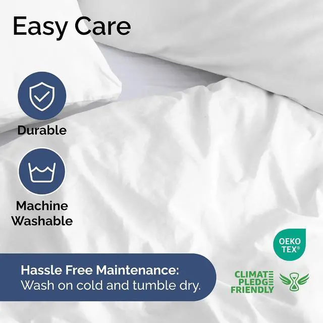Alt view image 6 of 7 - Duvet Cover Queen Size Set - Extra Soft Queen Duvet Cover 90" x 90" with 2 Pillow Shams for Women, Men, Kids & Teens - Hotel Luxury, Easy-Care w/Zipper Closures & Ties - Comfy and Breathable (White)
