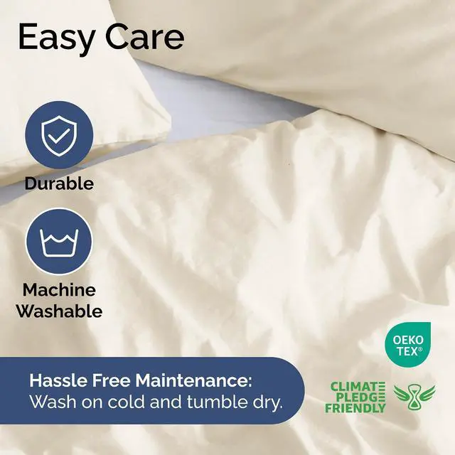 Alt view image 6 of 7 - Duvet Cover Cal King Size Set - Extra Soft Cal King Duvet Cover 104" x 98" with 2 Pillow Shams for Women, Men, Kids & Teens - Hotel Luxury w/Zipper Closures & Ties - Comfy & Breathable (Off White)