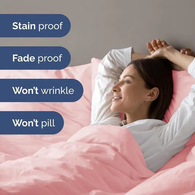 Alt view image 5 of 7 - Duvet Cover Cal King Size Set - Extra Soft Cal King Duvet Cover 104" x 98" with 2 Pillow Shams for Women, Men, Kids & Teens - Hotel Luxury w/ Zipper Closures & Ties - Comfy & Breathable (Baby Pink)