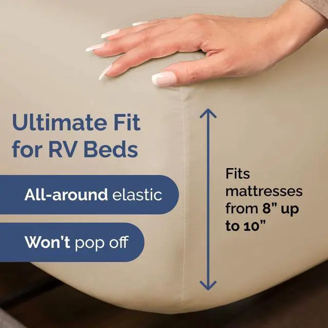 Alt view image 3 of 7 - Short Queen Size 4 Piece Sheet Set - RV Short Queen, Ultra-Soft, Breathable & Cooling Bed Sheets Set with Deep Pockets - Hotel Luxury Bedding for Women & Men - Wrinkle Free & Fade Resistant - Cream