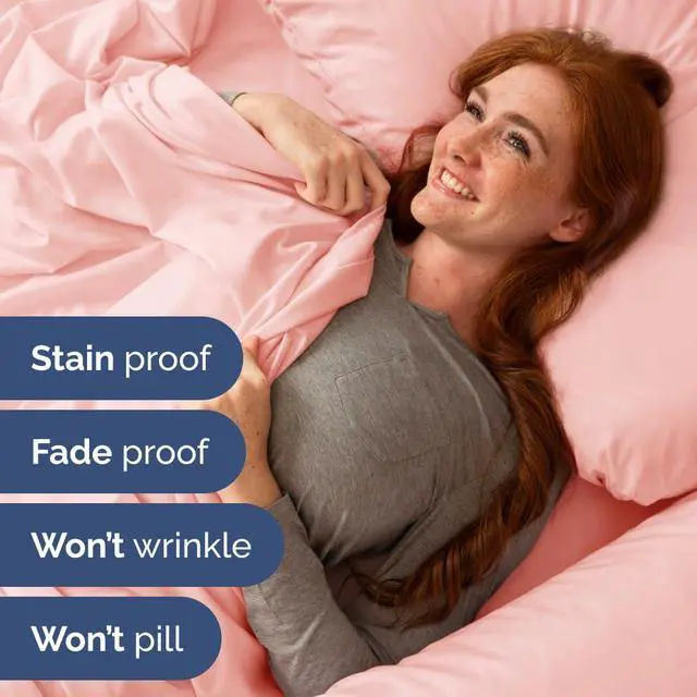 Alt view image 6 of 7 - Flex Top Split Head King 4 Piece Sheet Set - Soft, Breathable & Cooling Bed Sheets Set - Hotel Luxury Bedding for Women & Men with Deep Pockets - Wrinkle Free & Fade Resistant - Oeko-Tex - Baby Pink