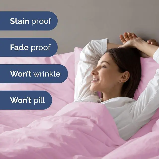 Alt view image 5 of 7 - Duvet Cover Queen Size Set - Extra Soft Queen Duvet Cover 90" x 90" with 2 Pillow Shams for Women, Men, Kids & Teens - Hotel Luxury w/Zipper Closures & Ties - Comfy, Cozy & Breathable (Light Pink)