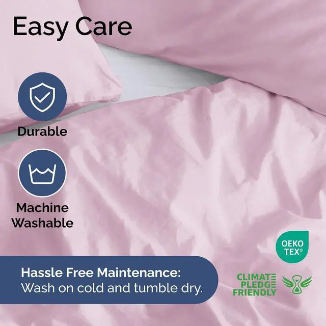 Alt view image 6 of 7 - Duvet Cover Queen Size Set - Extra Soft Queen Duvet Cover 90" x 90" with 2 Pillow Shams for Women, Men, Kids & Teens - Hotel Luxury w/Zipper Closures & Ties - Comfy, Cozy & Breathable (Light Pink)