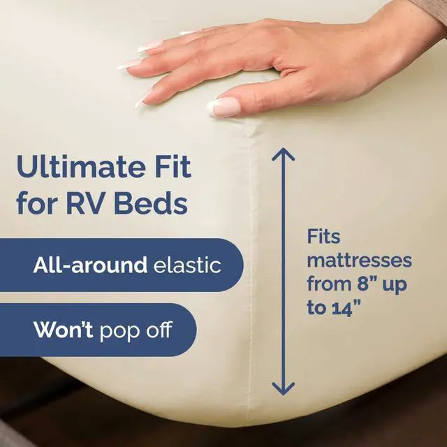 Alt view image 3 of 7 - Short Queen Size 4 Piece Sheet Set - RV Short Queen, Ultra-Soft, Breathable & Cooling Bed Sheets Set with Deep Pockets - Hotel Luxury Bedding for Women & Men - Wrinkle Free & Fade Resistant - Wheat
