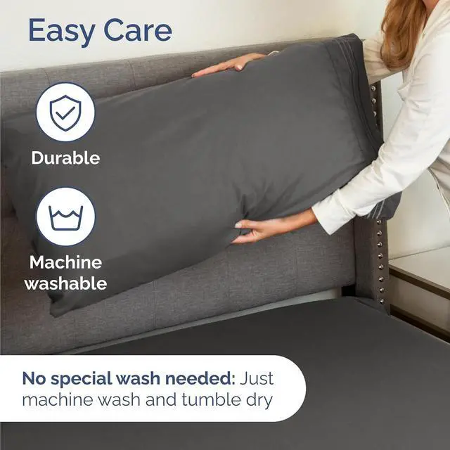 Alt view image 7 of 7 - Cal King Size 4 Piece Sheet Set - Comfy Breathable & Cooling Sheets - Hotel Luxury Bed Sheets for Women & Men - Deep Pockets, Easy-Fit, Soft and Wrinkle Free Sheets - Charcoal Oeko-Tex Bed Sheet Set