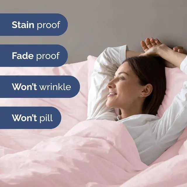 Alt view image 5 of 7 - Duvet Cover Full Size Set - Extra Soft Full Duvet Cover 80" x 90" with 2 Pillow Shams for Women, Men, Kids & Teens - Hotel Luxury w/Zipper Closures & Ties - Comfy, Cozy & Breathable (Lavender Pink)