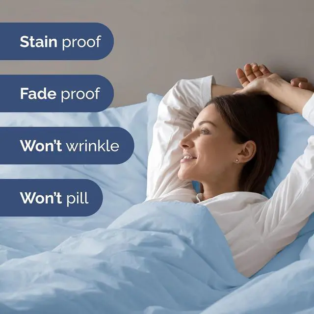 Alt view image 5 of 7 - Duvet Cover Cal King Size Set - Extra Soft Cal King Duvet Cover 104" x 98" with 2 Pillow Shams for Women, Men, Kids & Teens - Hotel Luxury with Zipper Closures & Ties - Comfy & Breathable (Sky Blue)
