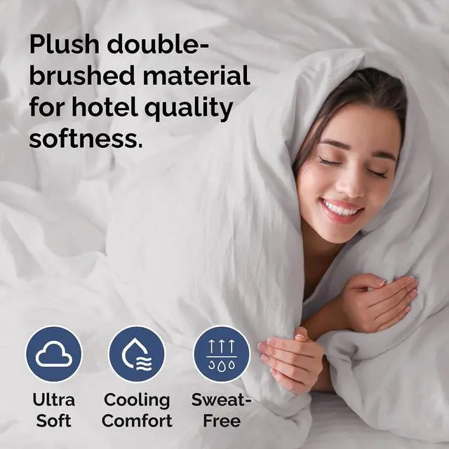 Alt view image 3 of 7 - Duvet Cover King Size Set - Extra Soft King Duvet Cover 104" x 90" with 2 Pillow Shams for Women, Men, Kids & Teens - Hotel Luxury w/ Zipper Closures & Ties - Comfy, Cozy & Breathable (French Grey)