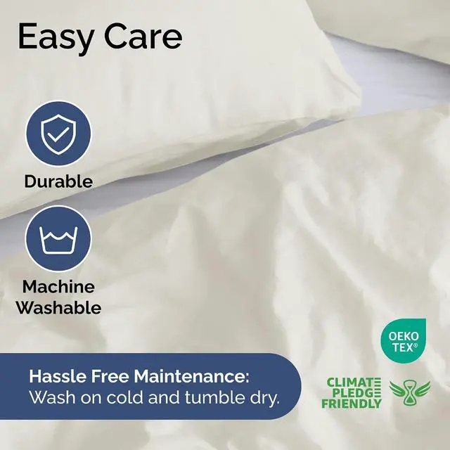 Alt view image 6 of 7 - Duvet Cover Queen Size Set - Extra Soft Queen Duvet Cover 90" x 90" with 2 Pillow Shams for Women, Men, Kids & Teens - Hotel Luxury, Easy-Care w/ Zipper Closures & Ties - Comfy and Breathable (Ivory)