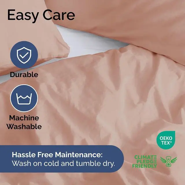 Alt view image 6 of 7 - Duvet Cover Full Size Set - Extra Soft Full Duvet Cover 80" x 90" with 2 Pillow Shams for Women, Men, Kids & Teens - Hotel Luxury, Easy-Care w/Zipper Closures & Ties - Comfy and Breathable (Mauve)