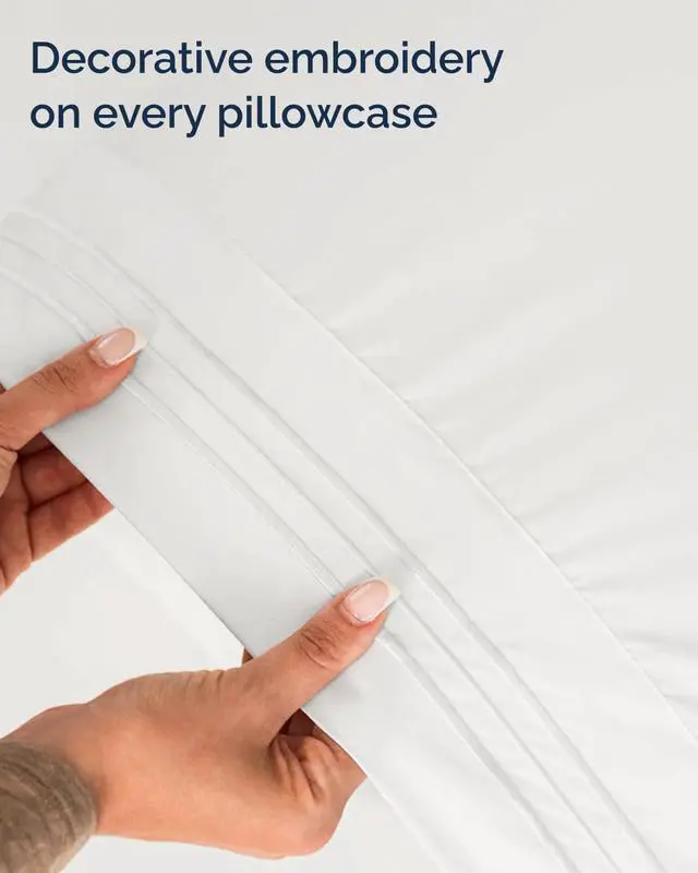 Alt view image 7 of 7 - Full XL Bed Sheet - 4 Piece Full XL Bed Sheets Set - Ultra-Soft, Breathable & Cooling - Hotel Luxury Bedding for Women & Men w/ Deep Pockets - Wrinkle Free & Fade Resistant - Oeko-Tex - Antique White