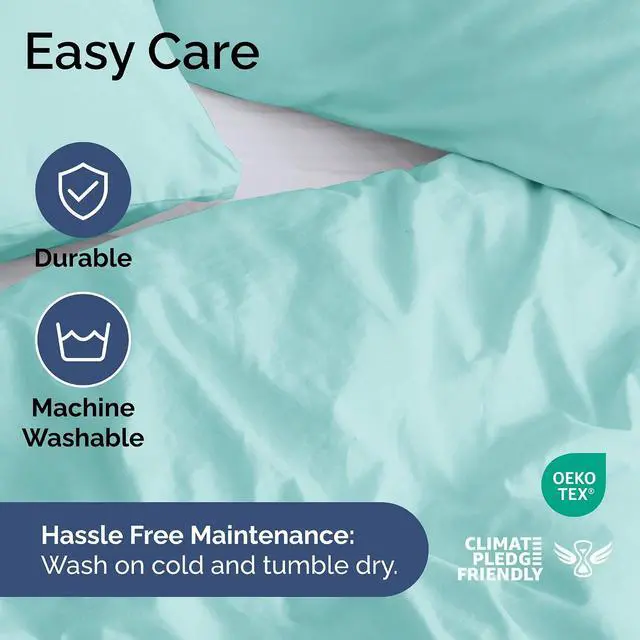 Alt view image 6 of 7 - Duvet Cover Full Size Set - Extra Soft Full Duvet Cover 80" x 90" with 2 Pillow Shams for Women, Men, Kids & Teens - Hotel Luxury, Easy-Care w/Zipper Closures & Ties - Comfy & Breathable (Spa Blue)