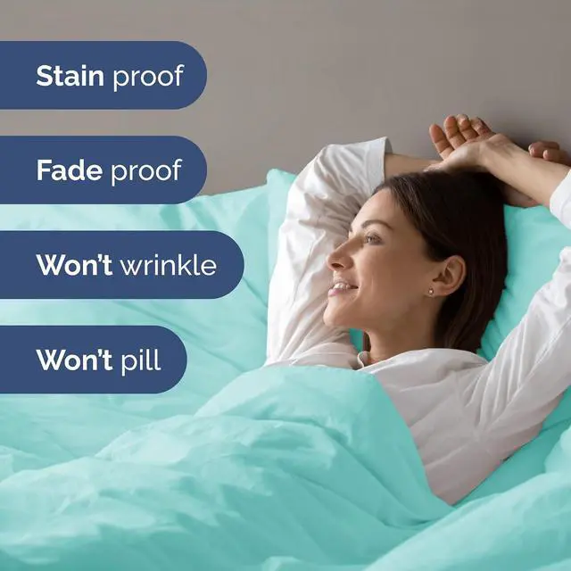 Alt view image 5 of 7 - Duvet Cover Full Size Set - Extra Soft Full Duvet Cover 80" x 90" with 2 Pillow Shams for Women, Men, Kids & Teens - Hotel Luxury, Easy-Care w/Zipper Closures & Ties - Comfy & Breathable (Spa Blue)