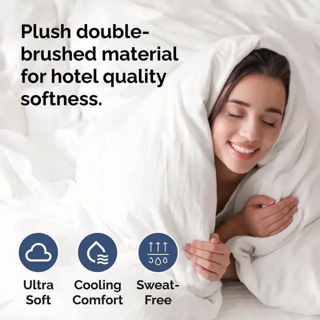 Alt view image 3 of 7 - Duvet Cover Super King Size Set - Extra Soft Super King Duvet Cover 108" x 98" with 2 Pillow Shams for Women, Men, Kids & Teens - Comfy, Cozy, Hotel Luxury with Zipper Closures & Ties (Antique White)