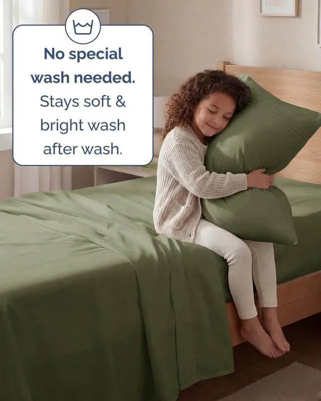 Alt view image 6 of 7 - Twin Size 3 Piece Sheet Set - Comfy Breathable & Cooling Sheets - Hotel Luxury Bed Sheets for Women and Men - Deep Pockets, Easy-Fit, Soft and Wrinkle Free Sheets - Sage Green Oeko-Tex Bed Sheet Set