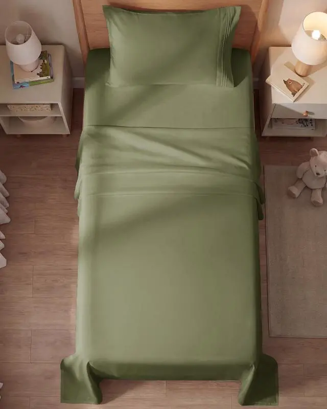 Alt view image 7 of 7 - Twin Size 3 Piece Sheet Set - Comfy Breathable & Cooling Sheets - Hotel Luxury Bed Sheets for Women and Men - Deep Pockets, Easy-Fit, Soft and Wrinkle Free Sheets - Sage Green Oeko-Tex Bed Sheet Set